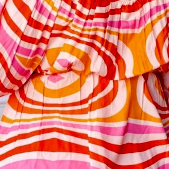 NEW WITH TAGS. EMMA&GRACE MODERN BLOUSE HOT PINK,ORANGE GROOVY PATTERN. 3XL HOT! - Picture 7 of 11